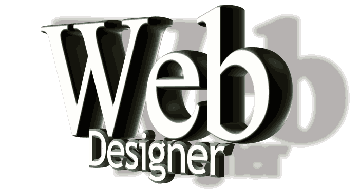 A close up of a rotating web design logo