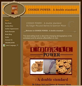 A screenshot of a tablet, the text says: 'Cookie Power Website'